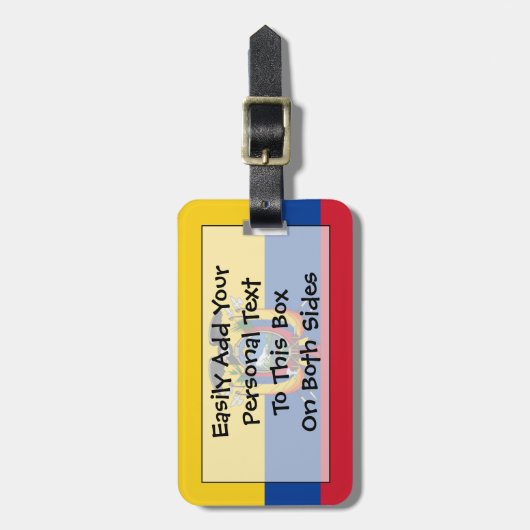 Flag Ecuador Easy ID Personal Gepäckanhänger (Vorderseite vertikal)