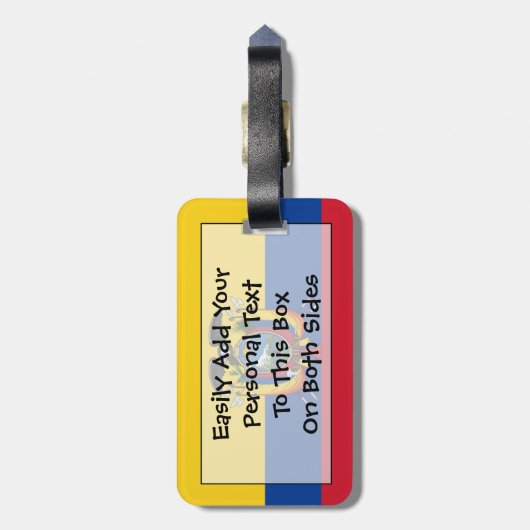 Flag Ecuador Easy ID Personal Gepäckanhänger (Rückseite vertikal)