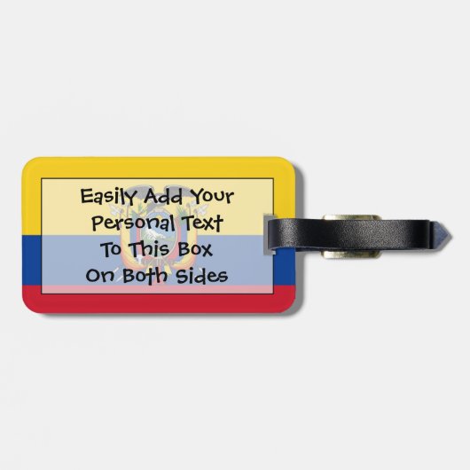 Flag Ecuador Easy ID Personal Gepäckanhänger (Rückseite horizontal)