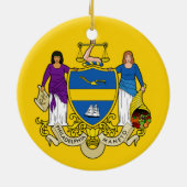 Flag/Emblem Philadelphia, PA Keramik Ornament (Hinten)