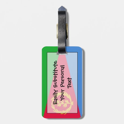 Flag Eritrea Easy ID Personal Gepäckanhänger (Rückseite vertikal)