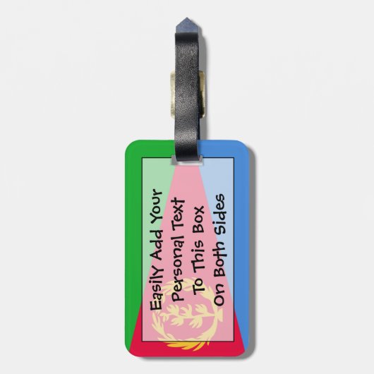 Flag Eritrea Easy ID Personal Gepäckanhänger (Rückseite vertikal)