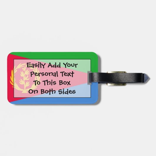 Flag Eritrea Easy ID Personal Gepäckanhänger (Rückseite horizontal)