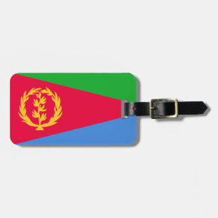 Flag Eritrea Gepäckmarke mit Ledergurt Gepäckanhänger