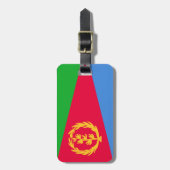 Flag Eritrea Gepäckmarke mit Ledergurt Gepäckanhänger (Vorderseite vertikal)