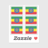 Flag Ethiopia Collection Packung mit 6 Aufkleber (Blatt)