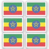 Flag Ethiopia Collection Packung mit 6 Aufkleber (Vorderseite)
