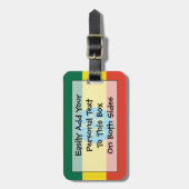 Flag Ethiopia Easy ID Personal Gepäckanhänger (Vorderseite vertikal)