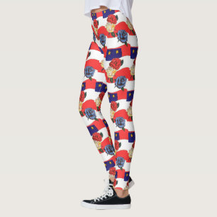 Flag extravagant Red White Blue Rose entworfen Leggings