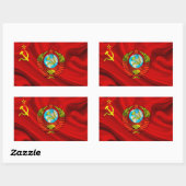 Flag Fabric aus der alten kommunistischen UdSSR Rechteckiger Aufkleber (Blatt)
