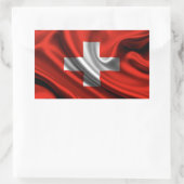 Flag Fabric Schweiz Rechteckiger Aufkleber (Tasche)