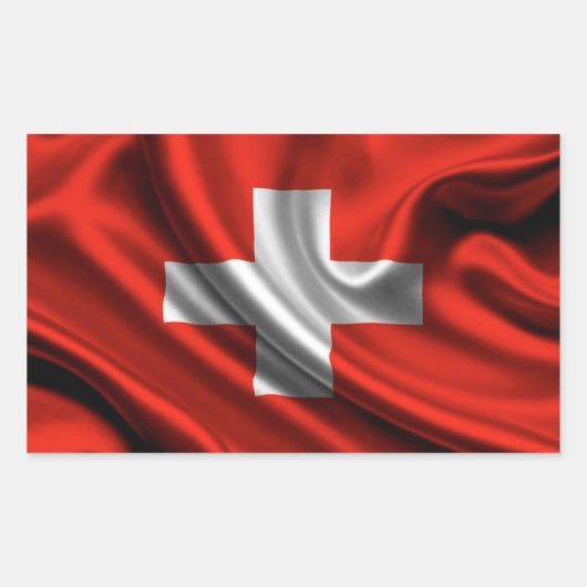 Flag Fabric Schweiz Rechteckiger Aufkleber (Vorderseite)