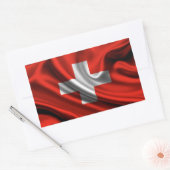 Flag Fabric Schweiz Rechteckiger Aufkleber (Umschlag)
