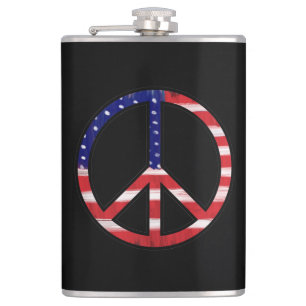 Flag-Farben für die Friedenszeichen Flachmann