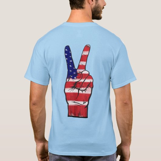 Flag-Farben für die Friedenszeichen T-Shirt (Rückseite)