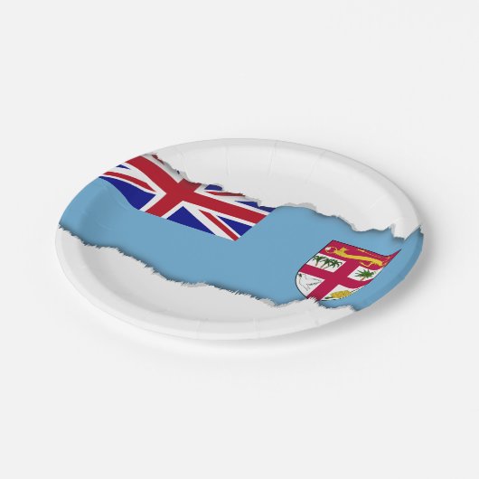 Flag Fidschi Pappteller (Schrägansicht)