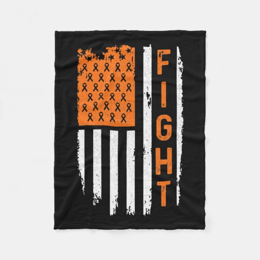 Flag Fight Leukemia Cancer Awareness Fleecedecke (Vorderseite)