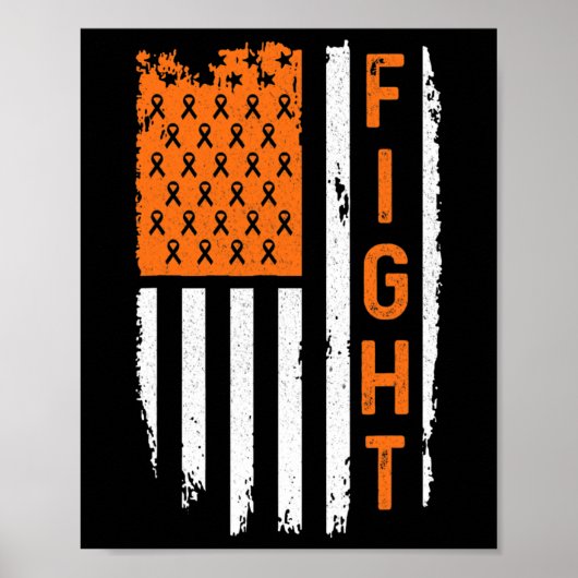 Flag Fight Leukemia Cancer Awareness Poster (Vorne)