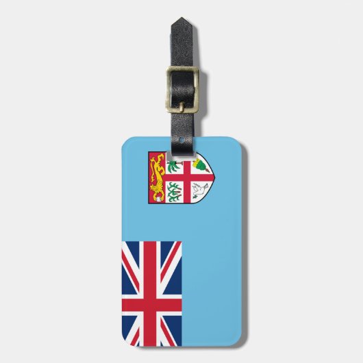 Flag Fiji Gepäckmarke mit Ledergurt Gepäckanhänger (Vorderseite vertikal)