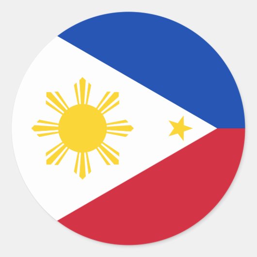 Flag Filipino Flag Philippinen Runder Aufkleber (Vorderseite)