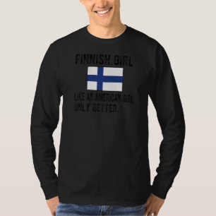 Flag Finnisch Roots, stolze Finnin Girl Finland T-Shirt