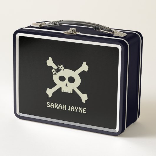 Flag-Flag für den Skull- und den Crossbones-Pirate Metall Brotdose (Vorderseite)