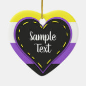 Flag-Flag-Herz mit Text, nicht binär Keramik Ornament (Hinten)