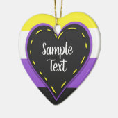 Flag-Flag-Herz mit Text, nicht binär Keramik Ornament (Links)