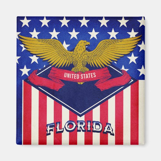 Flag Florida USA Magnet (Vorne)