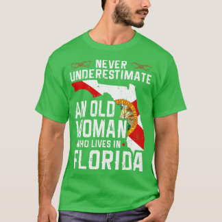 Flag Florida Zuhause Alte Frau Flo Gross T-Shirt