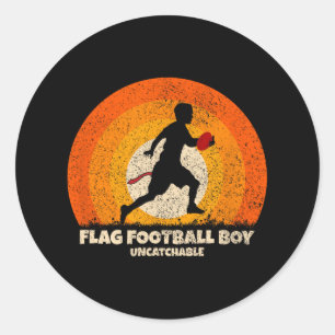 Flag Football Boy Unfangbare Flag Football Runder Aufkleber