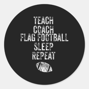 Flag Football Coach Lehrer Funny Sports Team Runder Aufkleber