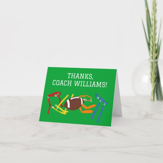 Flag Football Coach Personalisiert Dankeskarte (Vorderseite)