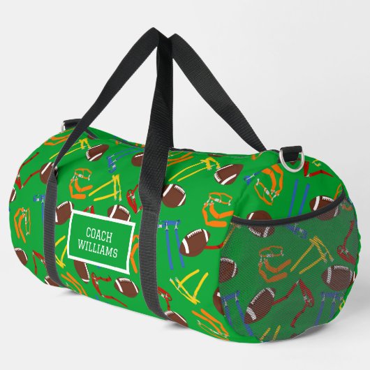 Flag Football Coach Player Personalisiert Duffle Bag (Rechte Ecke)