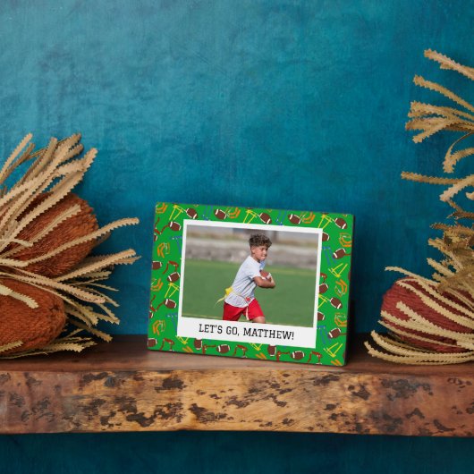 Flag Football Coach Player Personalisiert Fotoplatte (Seite)