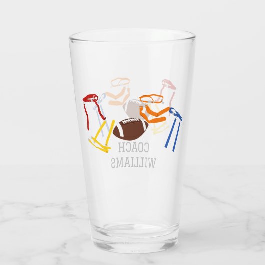 Flag Football Coach Player Personalisiert Glas (Rückseite)