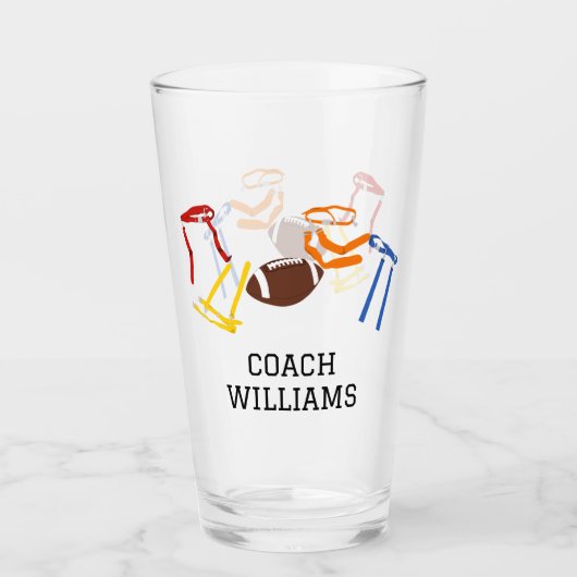 Flag Football Coach Player Personalisiert Glas (Vorderseite)