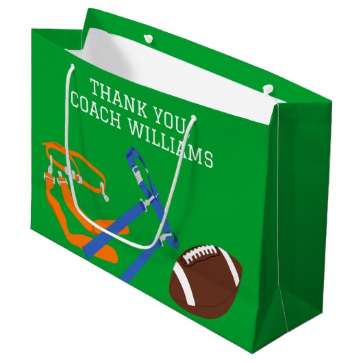 Flag Football Coach Player Personalisiert Große Geschenktüte (Vorderseite Schrägansicht)