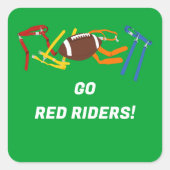 Flag Football Coach Player Personalisiert Quadratischer Aufkleber (Vorderseite)