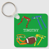 Flag Football Coach Player Personalisiert Schlüsselanhänger (Vorderseite)