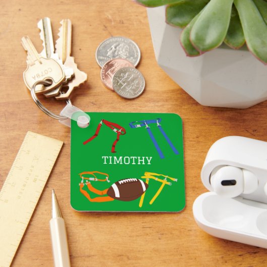 Flag Football Coach Player Personalisiert Schlüsselanhänger (Schreibtisch)