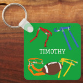 Flag Football Coach Player Personalisiert Schlüsselanhänger (Vorderseite)