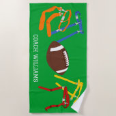 Flag Football Coach Player Personalisiert Strandtuch (Vorderseite)