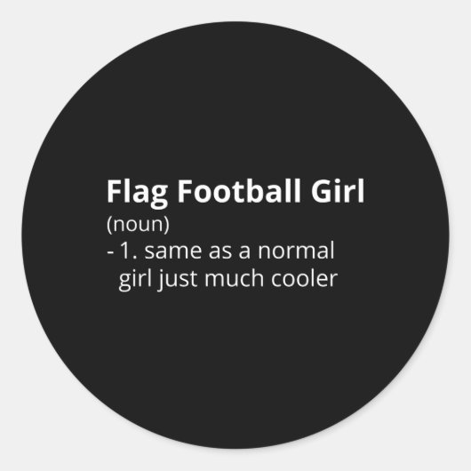 Flag Football Definition Runder Aufkleber (Vorderseite)