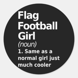 Flag Football Girl Definition Funny und Sy Frauen Runder Aufkleber