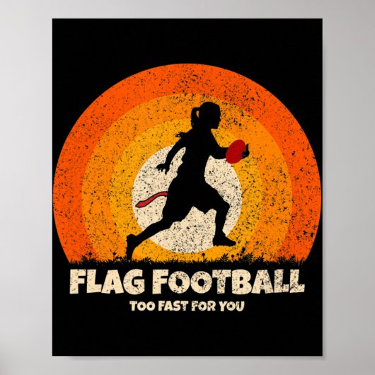 Flag Football Girl Women Schnell für Sie auf Flag  Poster (Vorne)