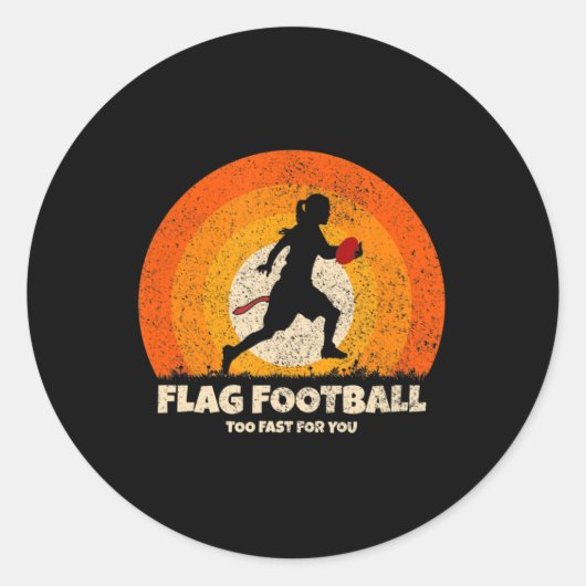 Flag Football Girl Women Schnell für Sie auf Flag Runder Aufkleber (Vorderseite)