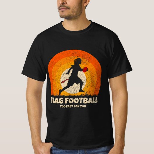Flag Football Girl Women Schnell für Sie auf Flag  T-Shirt (Vorderseite)