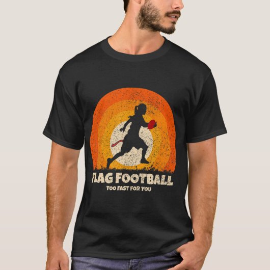 Flag Football Girl Women Schnell für Sie auf Flag T-Shirt (Vorderseite)