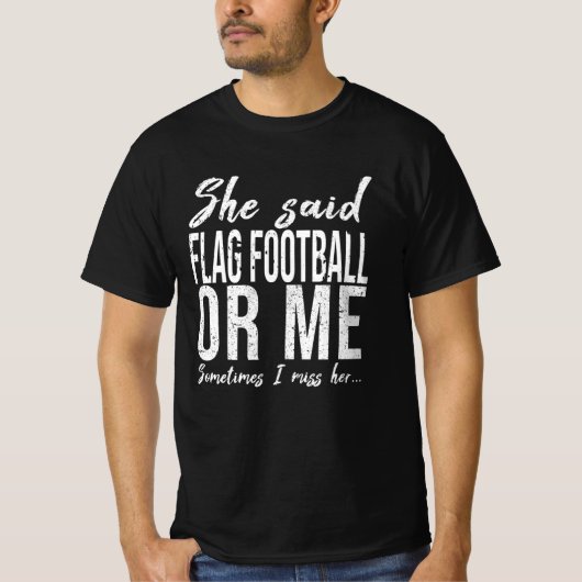 Flag Football lustiges Sportgeschenk T-Shirt (Vorderseite)